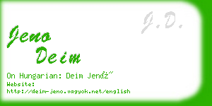 jeno deim business card